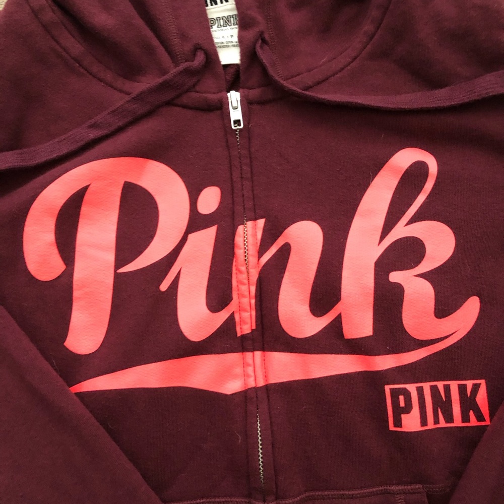 VICTORIA’S SECRET “PINK” BURGUNDY LOGO HOODY SMALL